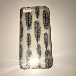 Clear iPhone 5s case with gold feathers